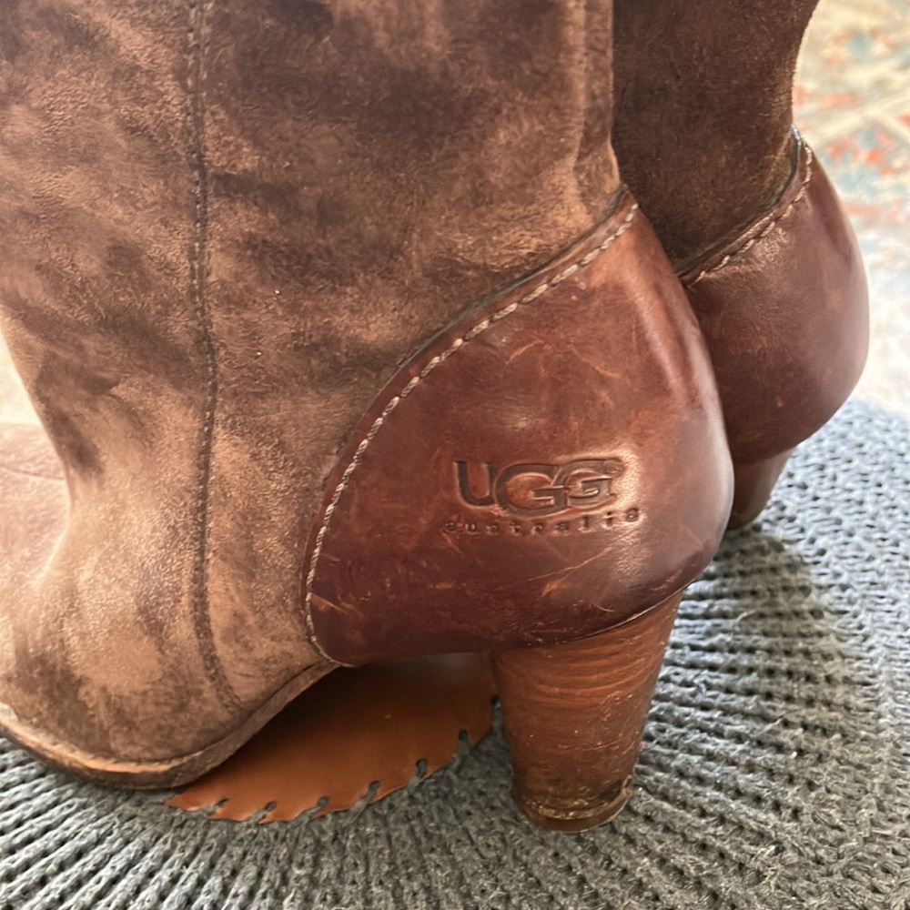 🔥🔥🔥🔥🔥UGG suede /leather high heels women’s boots🔥🔥🔥🔥 - Picture 2 of 8